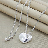 925 Silver Necklace Heart Love Pendant Necklaces Women Jewelry