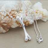 925 Sterling Silver Animal Dog Bone Pendant Necklace Women