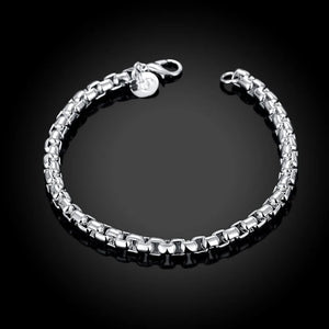 925 Silver 3mm Box Chain Bracelet Women