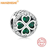 925 Silver Four Leaf Clover Bead Charm for Bracelets