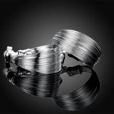 925 Silver Multi-Line Small Stud Earrings Women Brincos