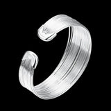 925 Silver Multi-Line Bracelets Bangle Women Jewelry Pulseiras