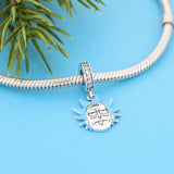 925 Silver Skull Sunflower Dangle Beads Charms for Bracelet