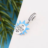 925 Silver Skull Sunflower Dangle Beads Charms for Bracelet