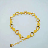 Hearts Link Bangle & Bracelet for Women, 24k Wedding Jewelry