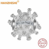 925 Sterling Silver Virus Charm Beads for Jewelry