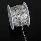 Clear Crystal Rhinestone Chain SS6 SS10 SS12 Silver DIY Craft Apparel Sew