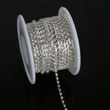 Clear Crystal Rhinestone Chain SS6 SS10 SS12 Silver DIY Craft Apparel Sew