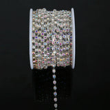 Clear Crystal Rhinestone Chain SS6 SS10 SS12 Silver DIY Craft Apparel Sew