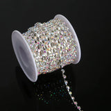 Clear Crystal Rhinestone Chain SS6 SS10 SS12 Silver DIY Craft Apparel Sew