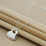 Heart Love Pendant Necklace 925 Silver for Women