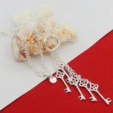 925 Silver Key Chain Necklace Classic Design Silver Jewelry