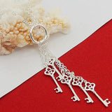 925 Silver Key Chain Necklace Classic Design Silver Jewelry