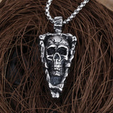 Punk Rock Gothic Skull Pendant Necklace Chain Man Gift