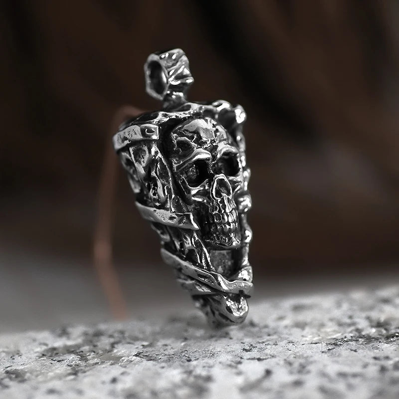 Punk Rock Gothic Skull Pendant Necklace Chain Man Gift