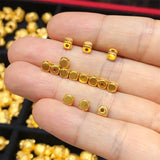 Pure 999 24K Yellow 3D Square Beads 1pcs