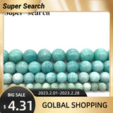 Natural Amazonite Round Stone Beads 6MM-12MM for Jewelry Making
