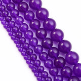 Purple Red Jades Natural Stone Beads Round Loose Spacer Beads 4-12mm