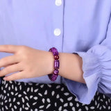 Purple Dragon Crystal Bracelet Bucket Beads Jewelry