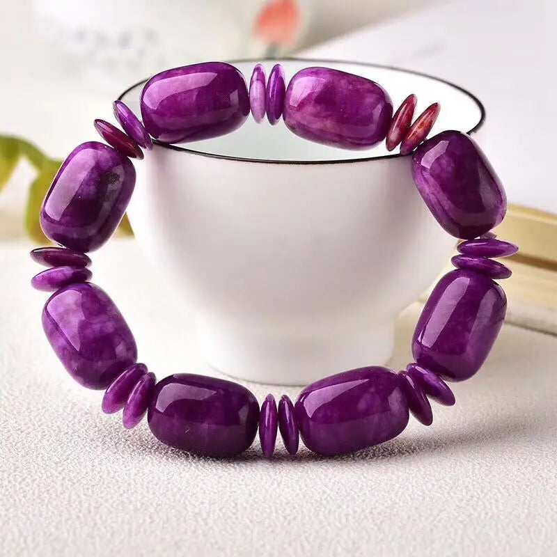 Purple Dragon Crystal Bracelet Bucket Beads Hand String Beauty for Women Men