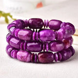 Purple Dragon Crystal Bracelet Bucket Beads Hand String Beauty for Women Men