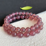 Purple Grey Chalcedony Crystal Bracelet Beads Bangle Luck Women Girl Gift