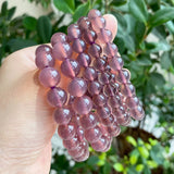 Purple Grey Chalcedony Crystal Bracelet Beads Bangle Luck Women Girl Gift