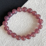 Purple Grey Chalcedony Crystal Bracelet Beads Bangle Luck Women Girl Gift