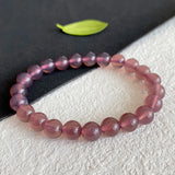 Purple Grey Chalcedony Crystal Bracelet Beads Bangle Luck Women Girl Gift