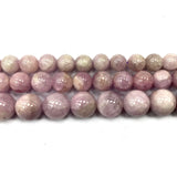 Purple Kunzite Round Gem Stone Beads 15''