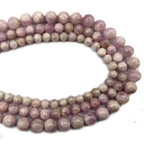 Purple Kunzite Round Gem Stone Beads 15''