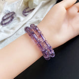 Purple Crystal Bracelet Bamboo Shape Beads Lucky Women Jewelry