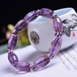 Purple Natural Crystal Bracelet Bucket Beads Hand String Lucky Beauty Women Gift