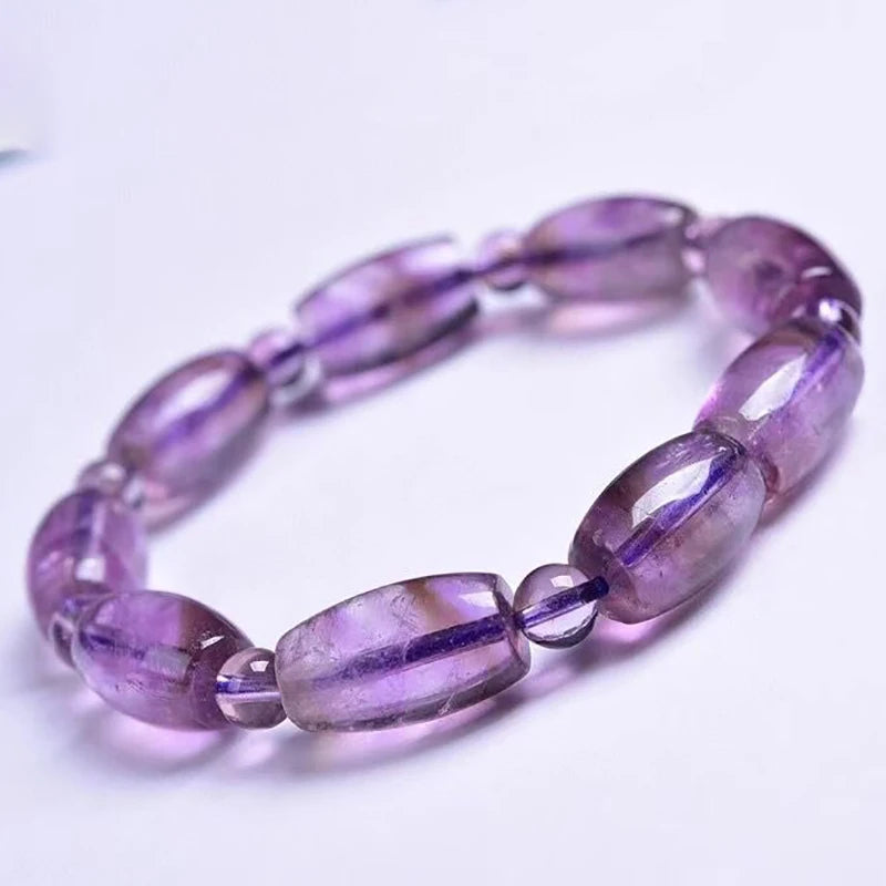 Purple Natural Crystal Bracelet Bucket Beads Hand String Lucky Beauty Women Gift