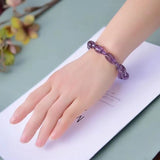 Purple Natural Crystal Bracelet Bucket Beads Hand String Lucky Beauty Women Gift