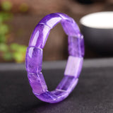 Purple Crystal Bracelet Polishing Beads Lucky Beauty for Women Girl Gift