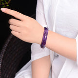 Purple Crystal Bracelet Polishing Beads Lucky Beauty for Women Girl Gift
