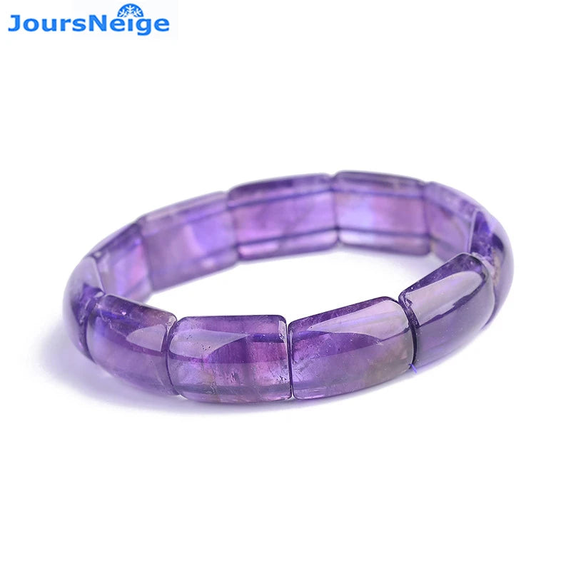 Purple Crystal Bracelet Polishing Beads Lucky Beauty for Women Girl Gift