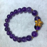 Purple Natural Crystal Bracelets With Vietnam Shakin Flower - Lucky Women's Gift