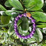 Purple Natural Crystal Bracelets With Vietnam Shakin Flower - Lucky Women's Gift