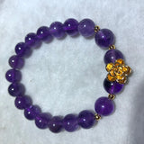 Purple Natural Crystal Bracelets With Vietnam Shakin Flower - Lucky Women's Gift