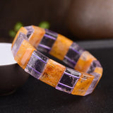 Purple Yellow Hand Row Natural Crystal Bracelets For Women Birthday Present