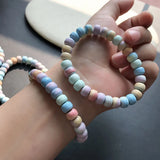 Rainbow Stone Bracelet Crystal Candy Hand Row Women Boys Gift Wrist Jewelry