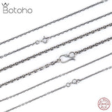 S925 Sterling Silver Vintage Corner Chain Necklace