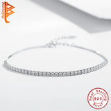 925 Silver Crystal Link Bracelet for Women Party Gift