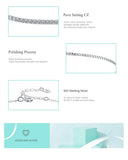 925 Silver Crystal Link Bracelet for Women Party Gift