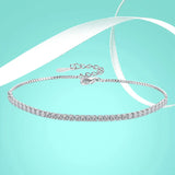 925 Silver Crystal Link Bracelet for Women Party Gift
