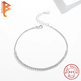 925 Silver Crystal Link Bracelet for Women Party Gift
