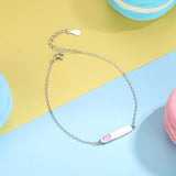 925 Silver Children Bracelet Engrave Name Birthday Gift