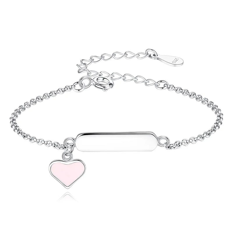 925 Silver Children Bracelet Engrave Name Birthday Gift